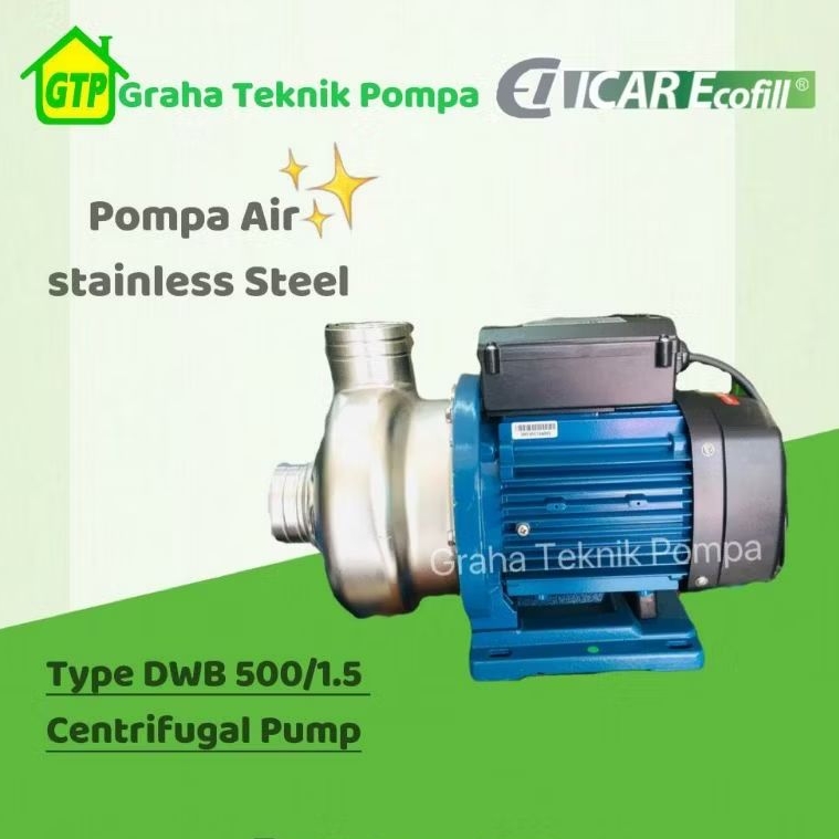 Pompa Air Stainless Steel Centrifugal Icar Ecofill DWB500/1.5 - DWB500/1.5T