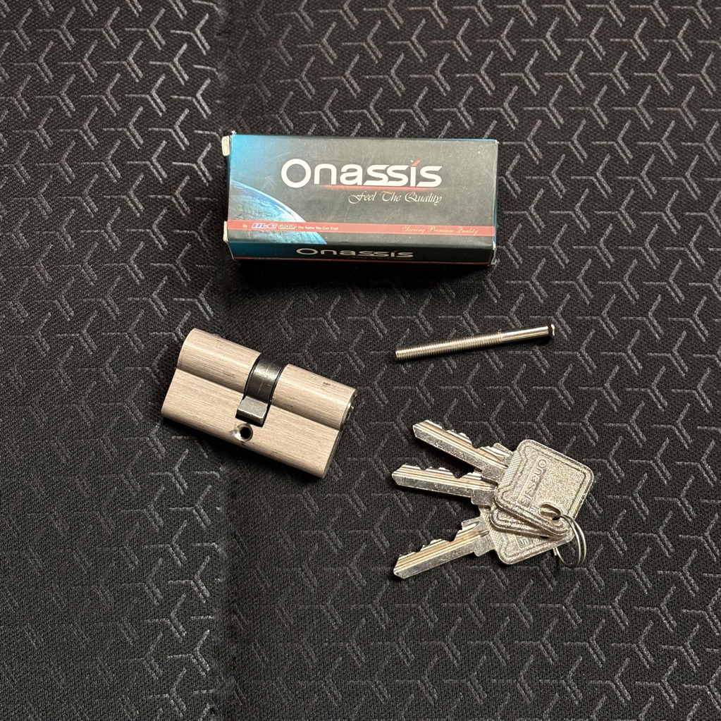 Cylinder Onassis / Silinder Kunci Pintu Besar Onassis 60mm Premium (Full Kuningan)
