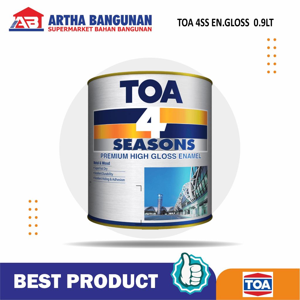 TOA 4 SEASON PREMIUM ENAMEL HIGH GLOSS 1 LTR CAT KAYU & BESI