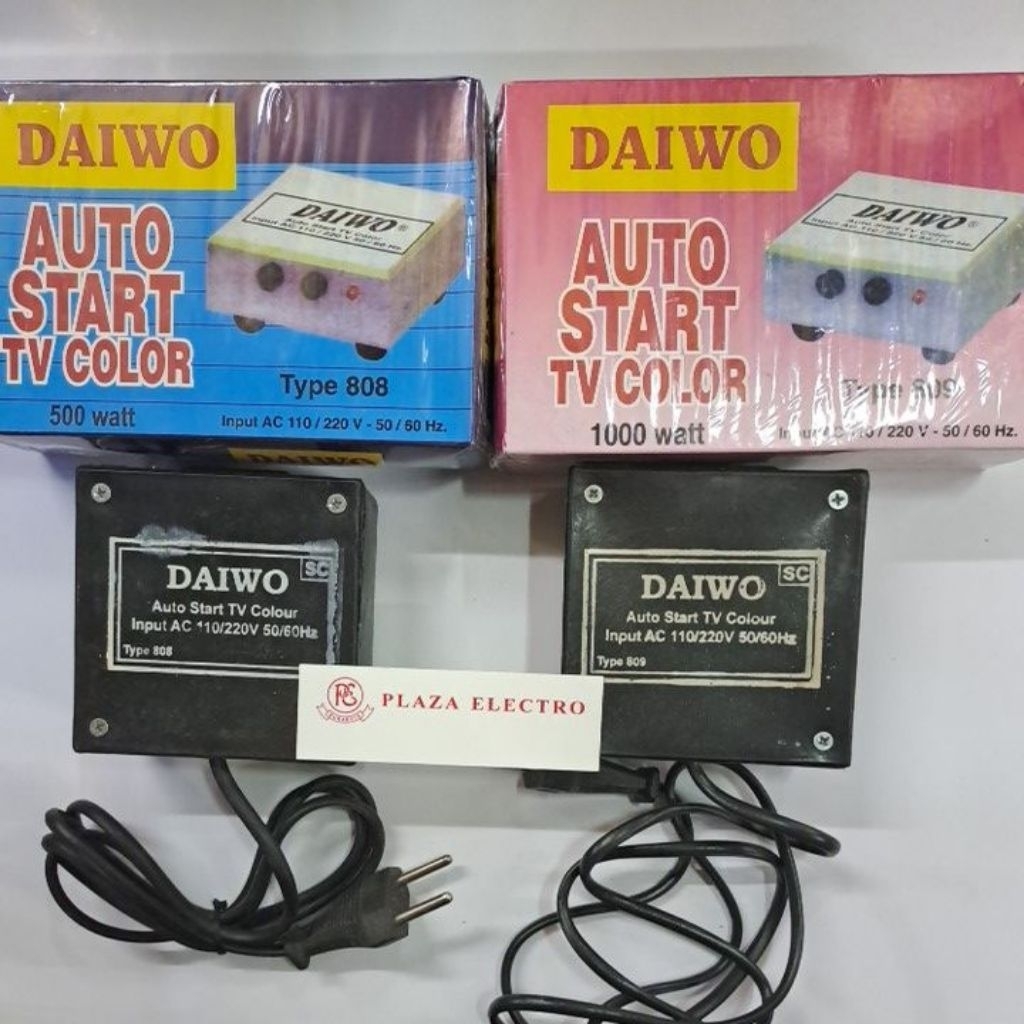 DAIWO 808 / 809 AUTO START TV COLOR 500 / 1000W WATT INPUT AC 110/220V SOFT START ANTI GEJLEK