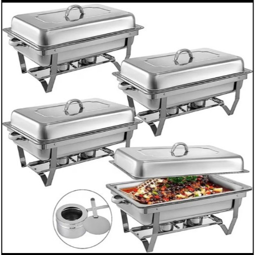 Chafing Dish 11 Liter Prasmanan Set Pemanas Segi Stainless