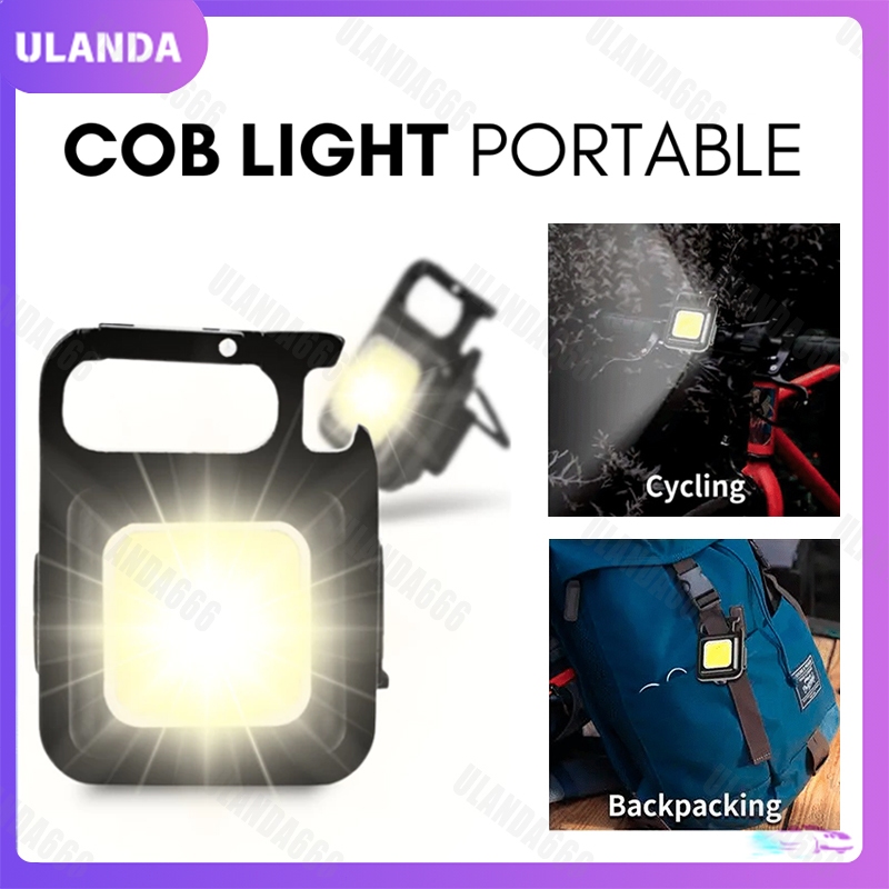 Mini Senter COB Rechargeable Keychain Led Senter Saku Portabel/ Lampu Senter Led/ Lampu Led Serbagun