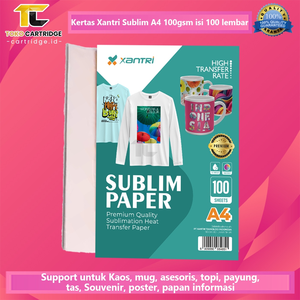 

Kertas Sablon Xantri Sublim A4 100gsm Berkualitas Tinggi Khusus Sublim
