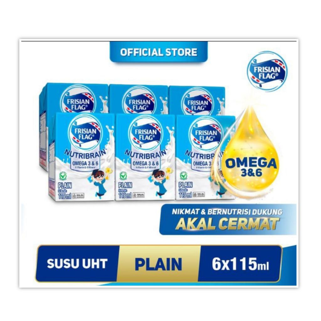 

Frisian Flag Nutribrain Uht Plain kotak 6 x 110 ml