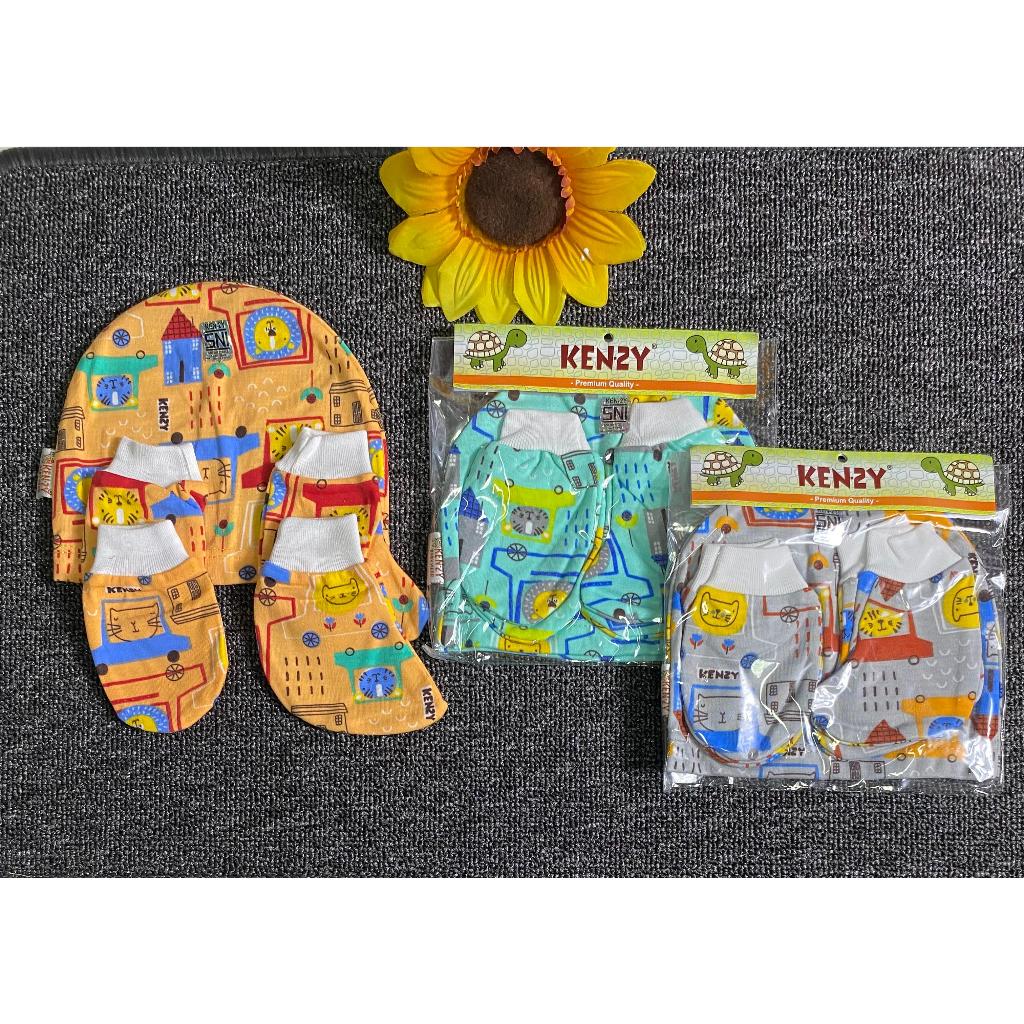 Perlengkapan 1set STK+Topi Kenzy Baby Newborn / Topi + Sarung Tangan & Kaki