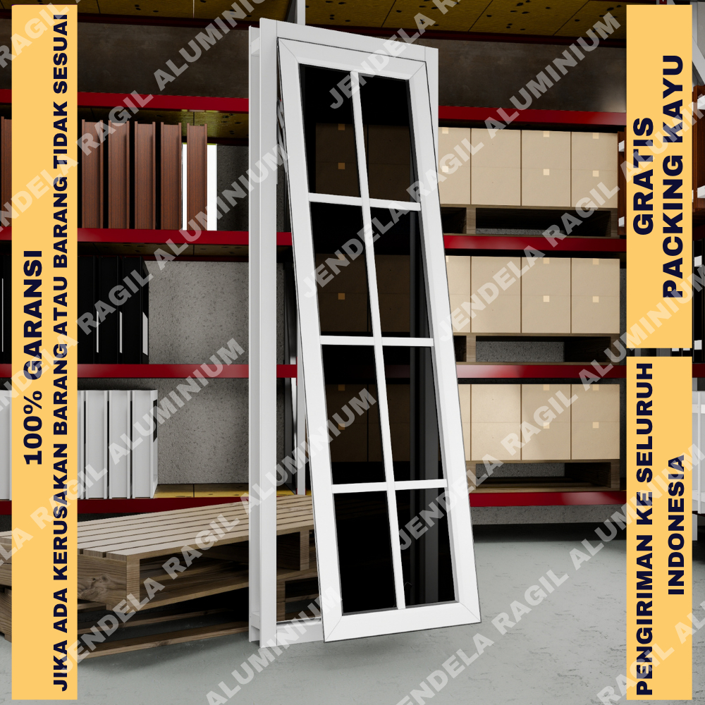 Jendela Aluminium Jungkit Ornamen (TxP) 120x40,130x40,140x40,150x40,160x40,170x40,180x40, 190x40 Cm
