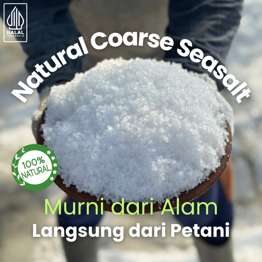 

500 gr & 1000 gr Garam Kasar Premium (Natural Coarse Seasalt) Big Bag | Big Flakes Salt, Asli Petani