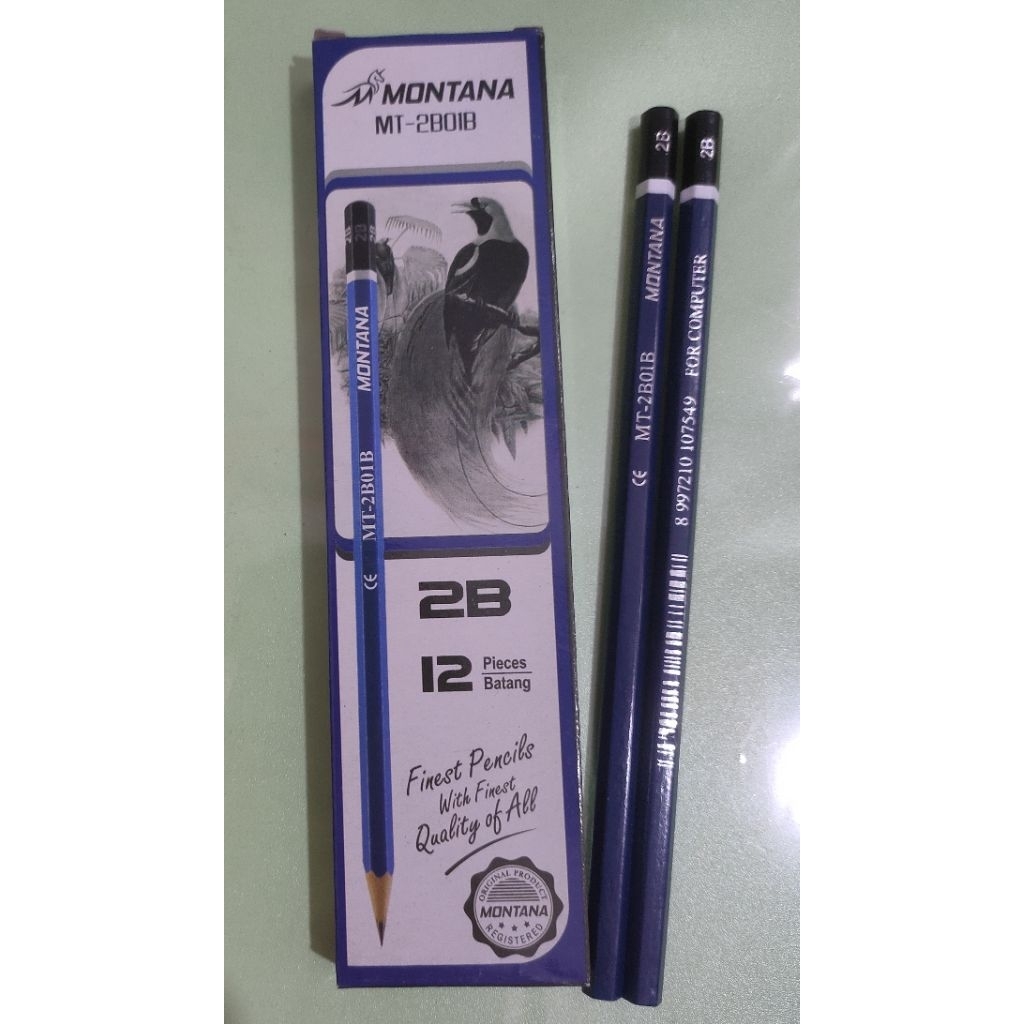 

[LJ] Pensil 2B Montana (1 Pack isi 12 pcs) - For Computer MT-2B01B - Pensil Ujian Sekolah Pencil Kantor Untuk Komputer