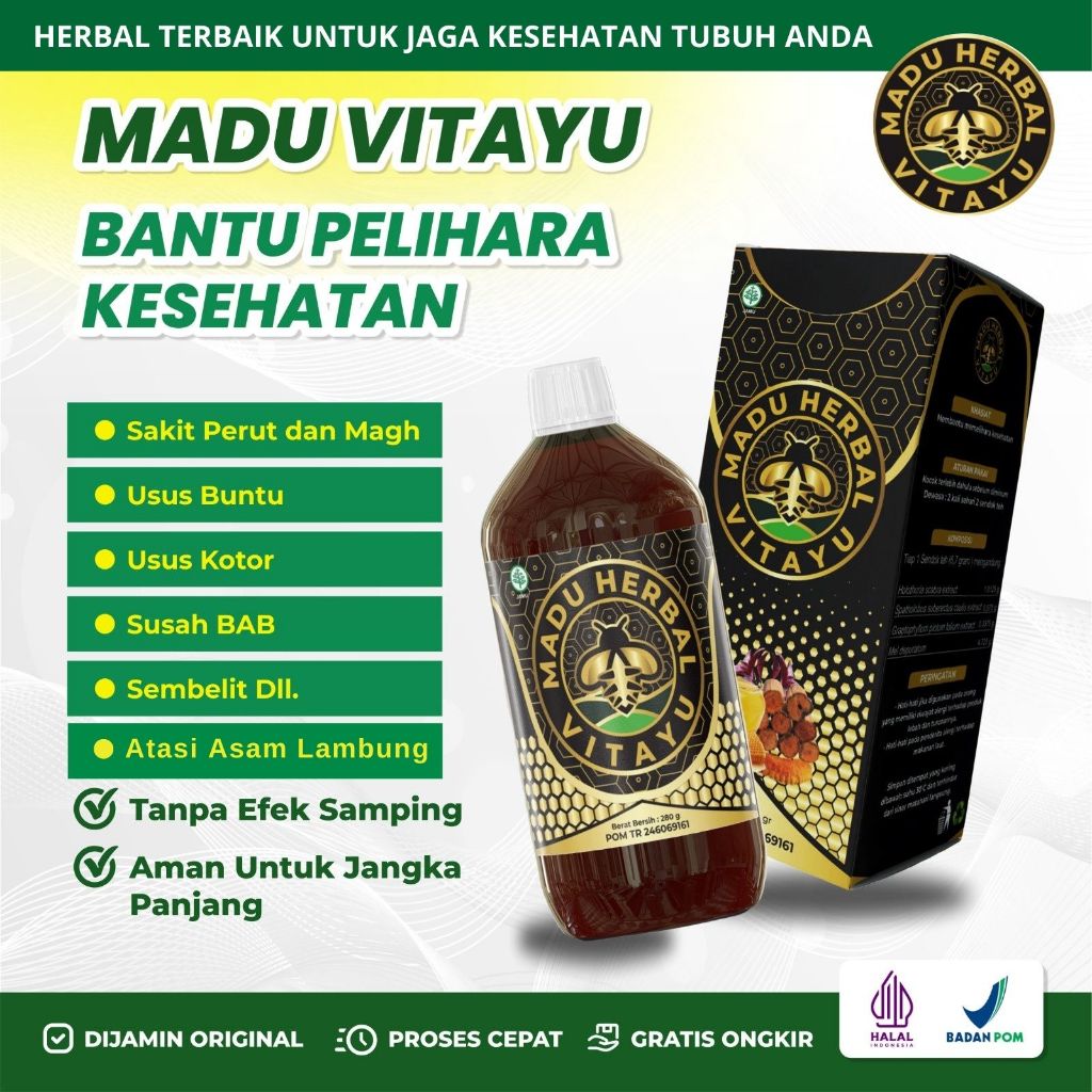 Madu Vitayu Bantu Pelihara Kesehatan Jamu Asam Urat flu tulang Nyeri Sendi Rematik pegal Linu - Vita