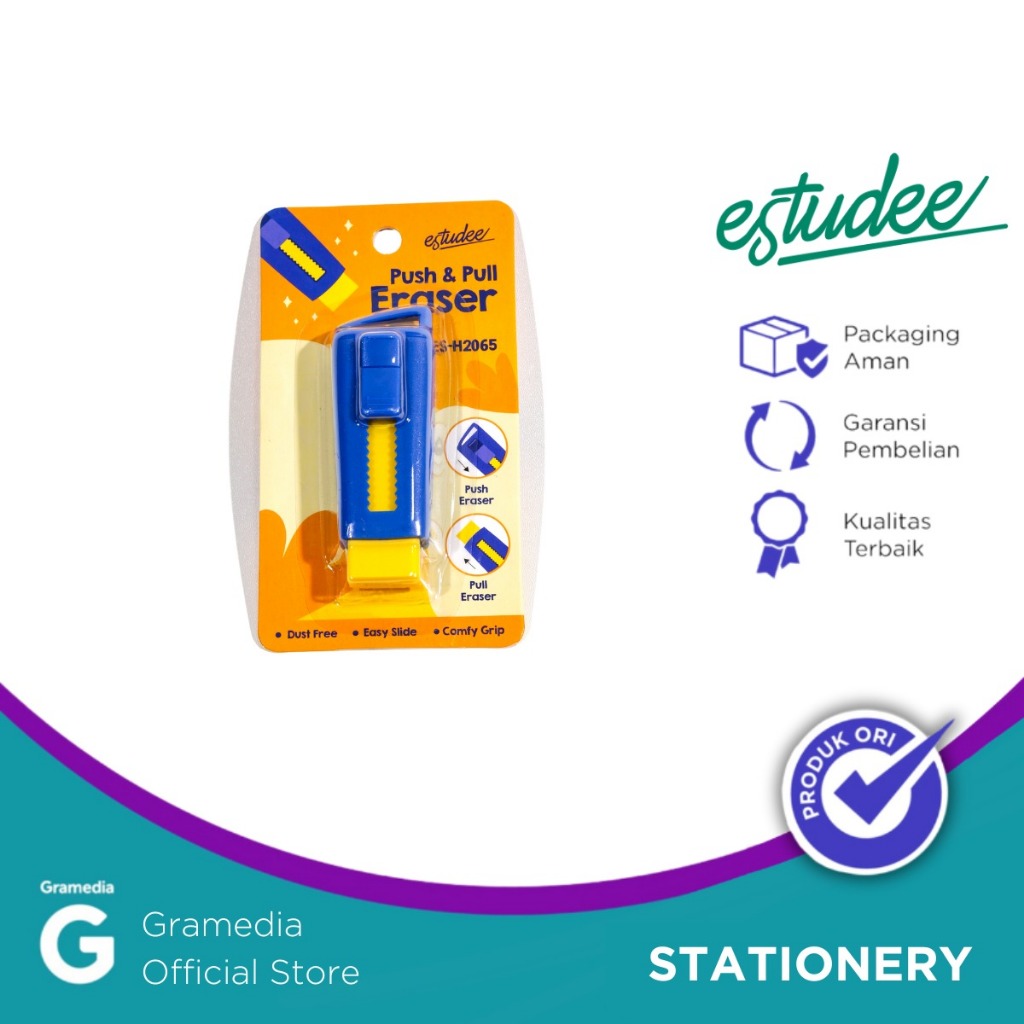 

Gramedia Karawaci - Penghapus Estudee Push&Pull Eraser Blue Yellow Es-H2065