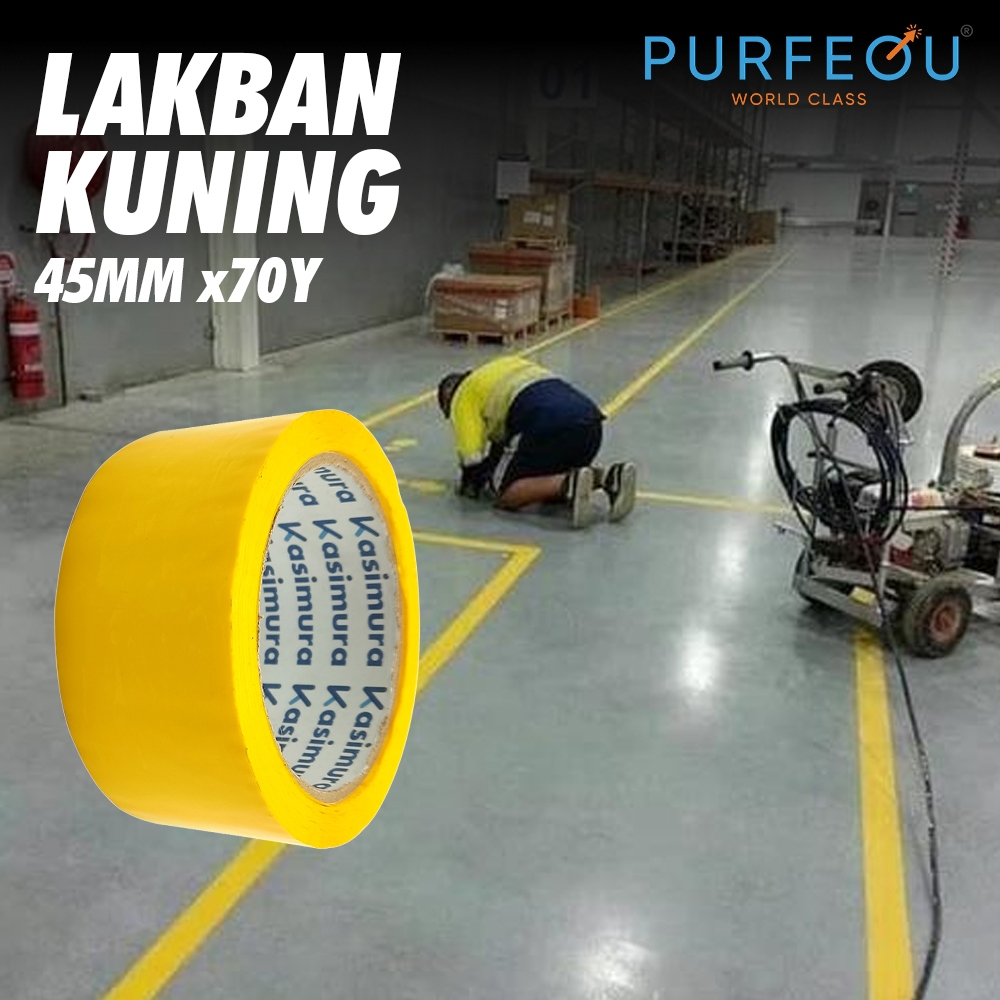 

Lakban Warna Kuning 45mm x 70Y – Selotip Kasimura Isolasi Solatip Warna untuk Packing