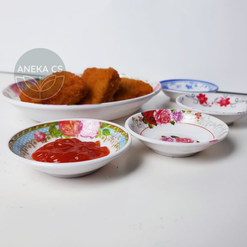 Piring Sambel Melamin - Piring Motif Bunga - Piring Kecil - Piring Saos - CTUONG 79