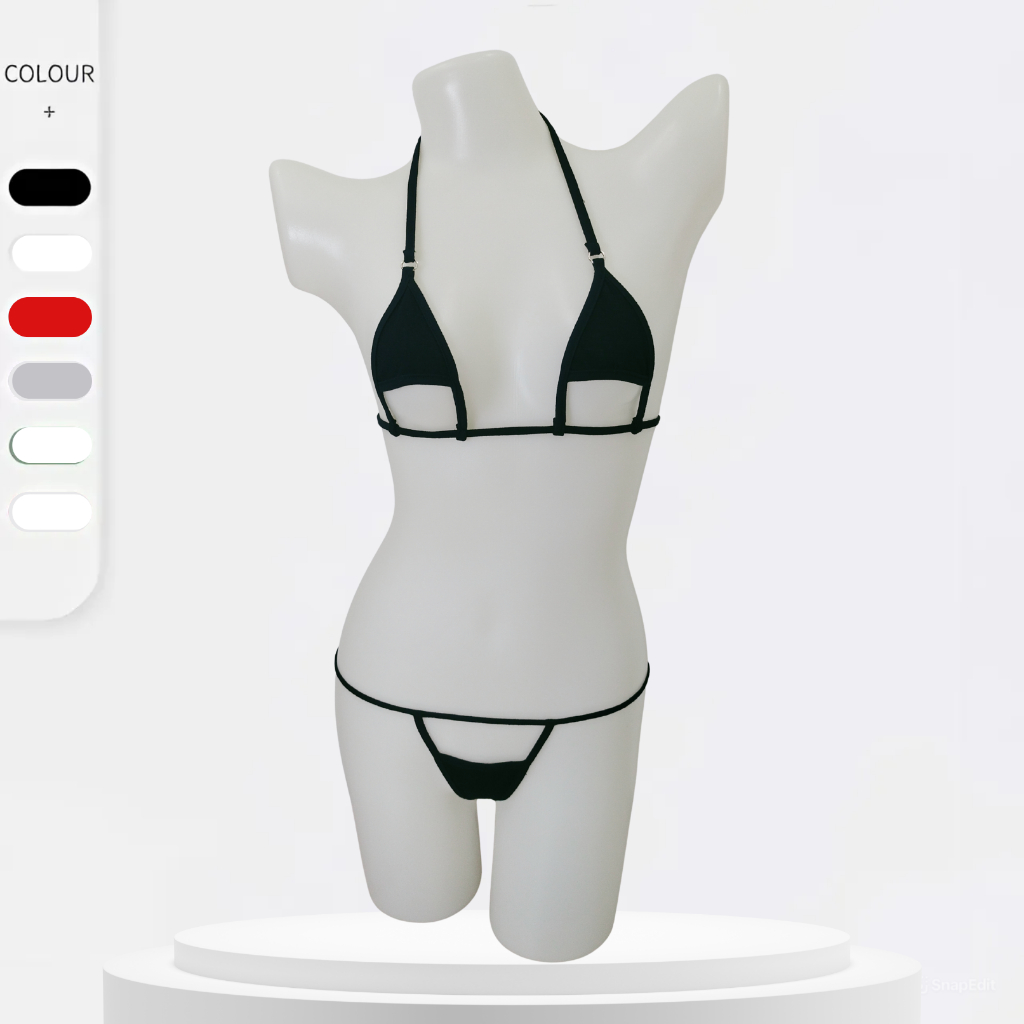 Setelan Pakaian Dalam Wanita Berrongga Tali Ikat Seksi / Set Bra Dan G String Terbaru 043