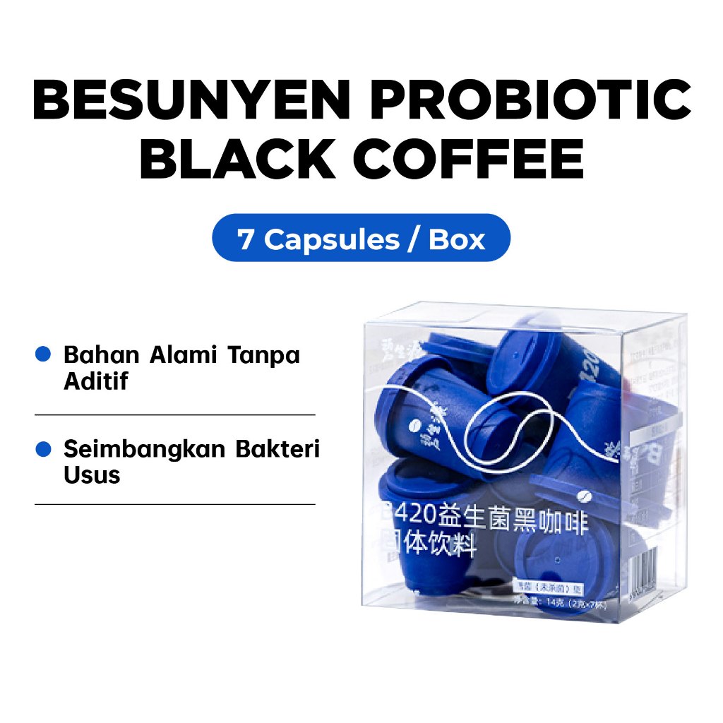 

Besunyen B420 Probiotic Black Coffee 7 Kapsul/Box – Kopi Padat Probiotik Alami Tanpa Aditif Seimbangkan Bakteri Usus