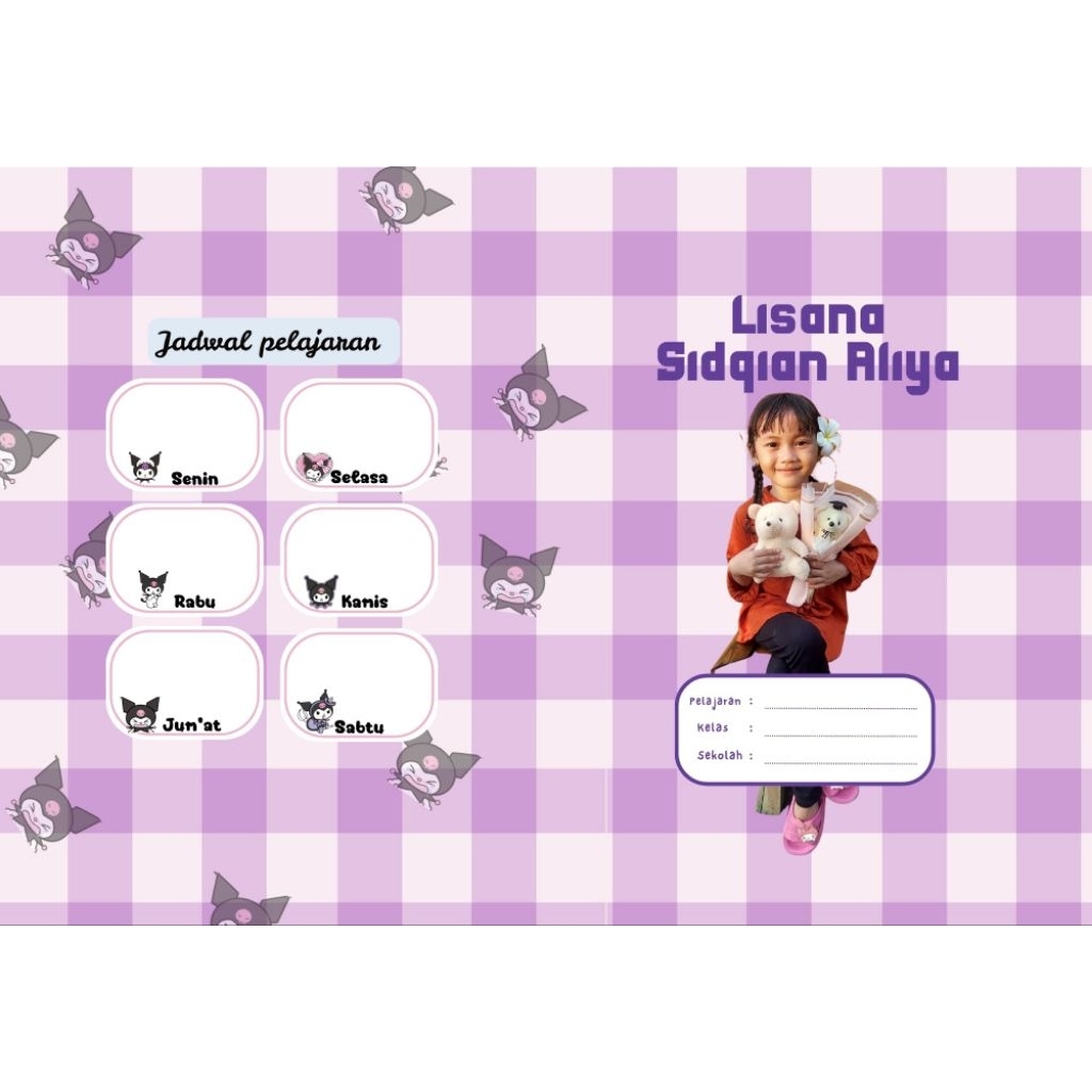 

10 lembar sampul buku custom nama dan foto bisa COD