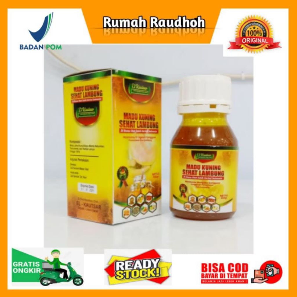 MADU KUNING SEHAT LAMBUNG EL KAUTSAR ORIGINAL 350 GRAM - MENGATASI MAAG, ASAM LAMBUNG, MASALAH PENCE