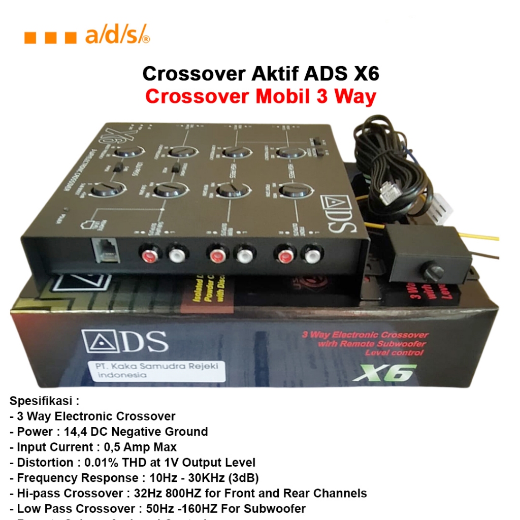 Crossover Aktif ADS X6 Crossover Mobil 3 Way Ori