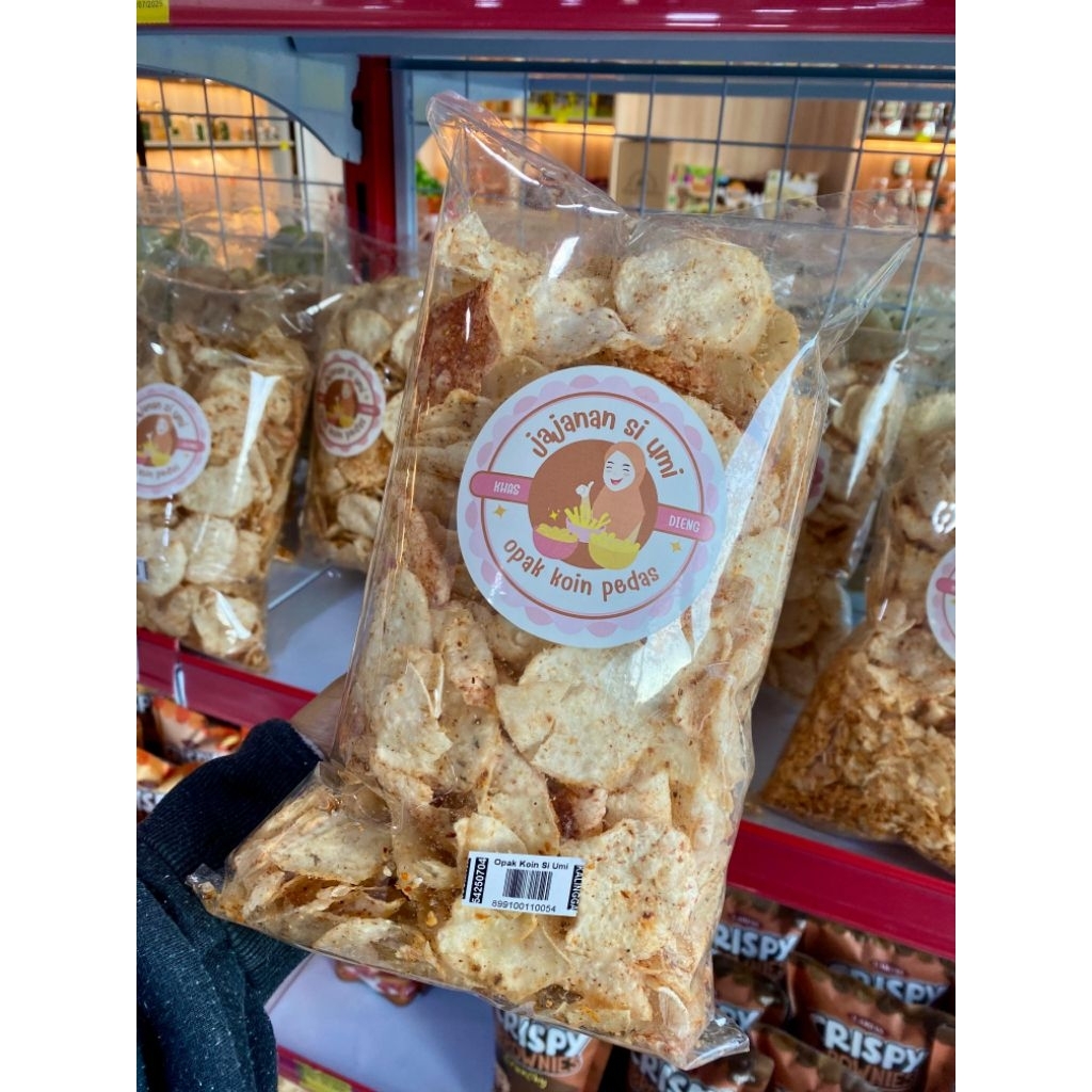 

Opak Koin Pedas Si umi, opak khas Dieng, renyah gurih enak, Jajanan khas Dieng