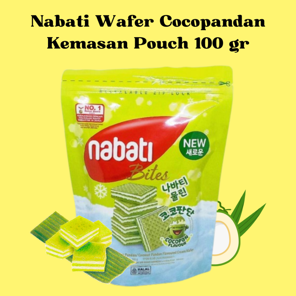 

Nabati Wafer Cocopandan Kemasan Pouch 100 gr