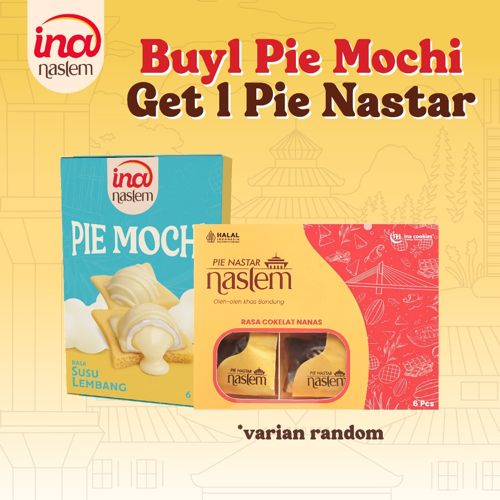 

( BELI MOCHI GRATIS PIE NASLEM ) Mochi Naslem Susu Lembang Oleh-Oleh Bandung by Ina Cookies ( LIVE )