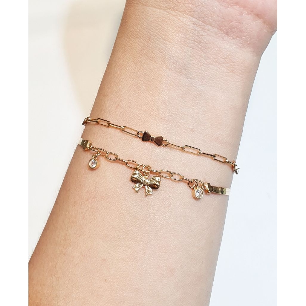 Gelang Rantai Emas Model 2 Layer Pita 4.17 Gram 700 16k (RH273)