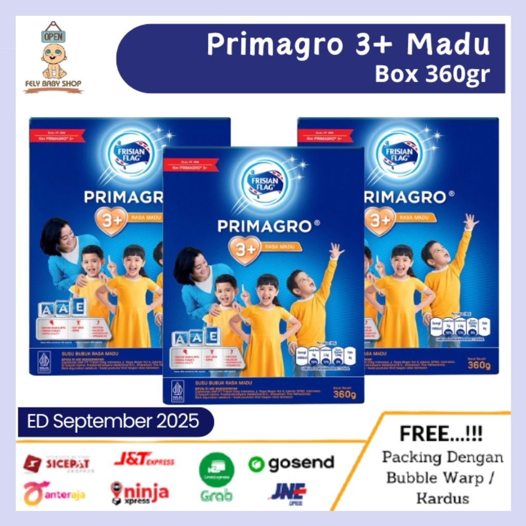

Frisian Flag Primagro 3 Madu Vanila 360gr Susu Formula Anak Usia 4 sd 6 Tahun