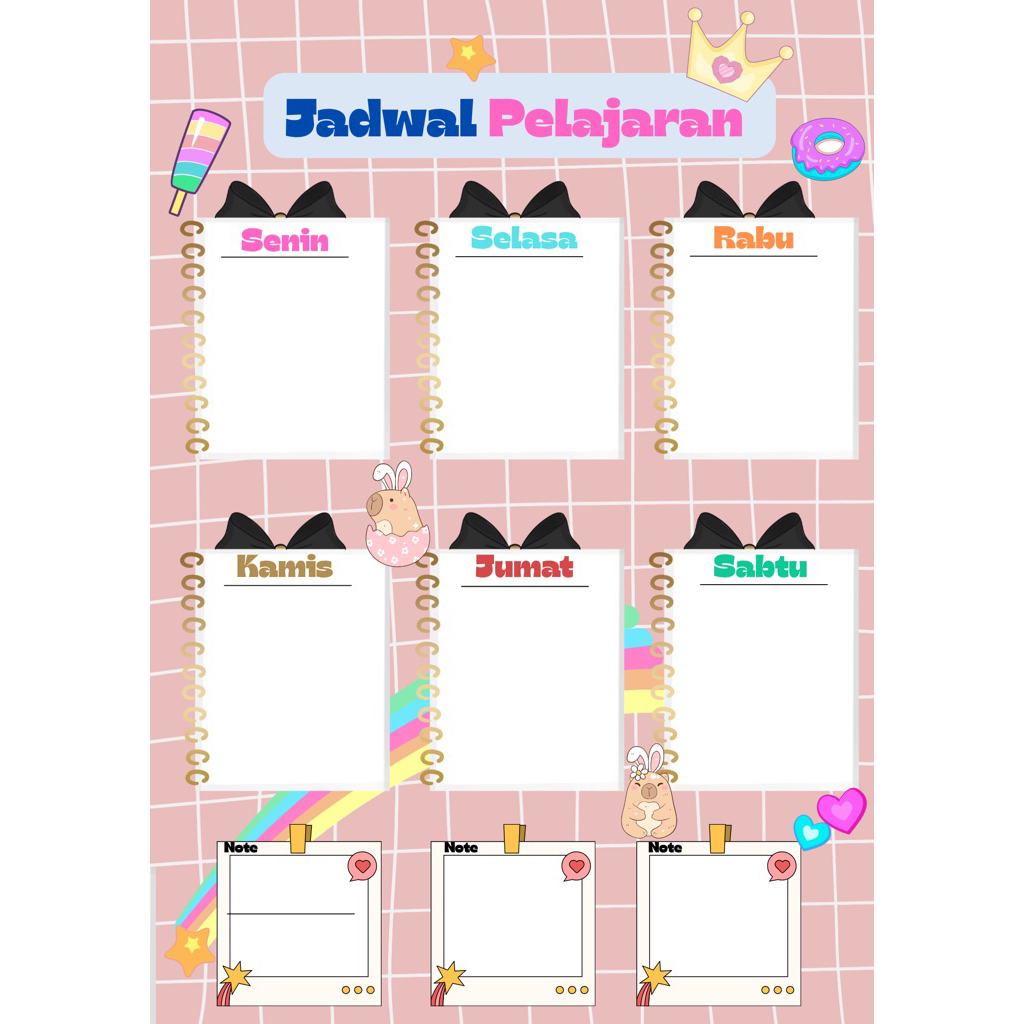 

Poster jadwal pelajaran anak sekolah aesthetic kertas (ukuran A4) poster