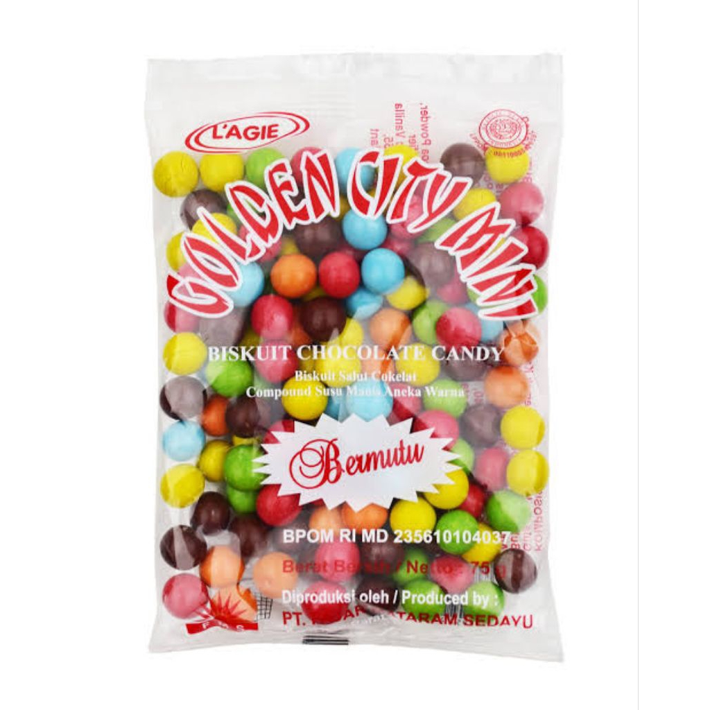 

L'AGIE Golden City Mini Biskuit Cokelat Candy Warna Warni/Rainbow 50gr