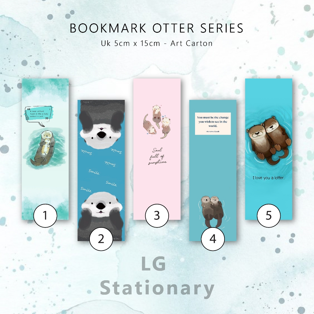 

Pembatas Buku Aesthetic Otter Series / Bookmark 5 x 15 (Set)