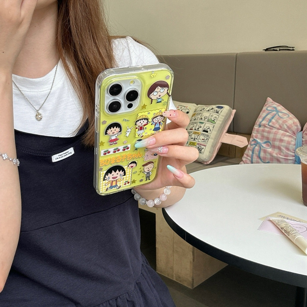 Yellow Chibi MarukoChan Case Iphone 13 14 15 16 Pro Promax