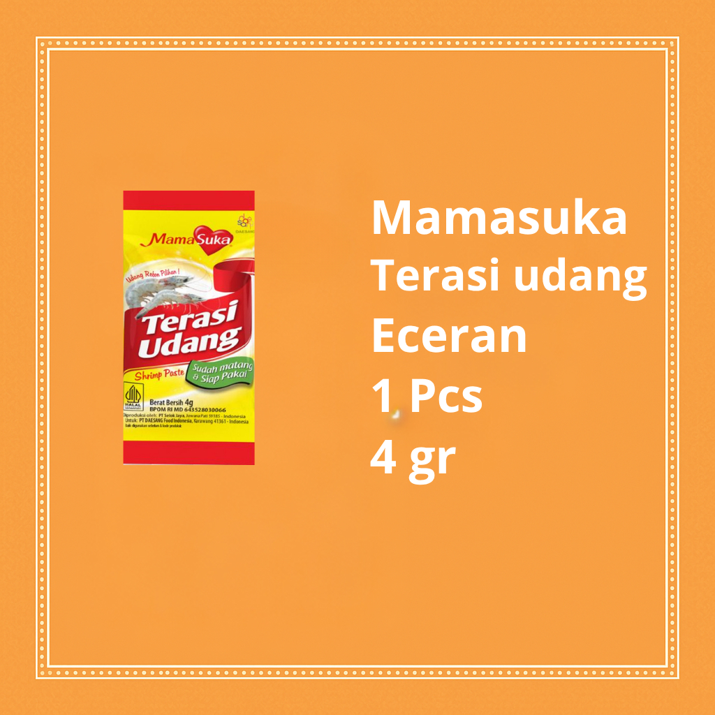 

Mamasuka Terasi 4g Per Sachet – Bumbu Sambal Praktis Sekali Pakai Masakan Harian