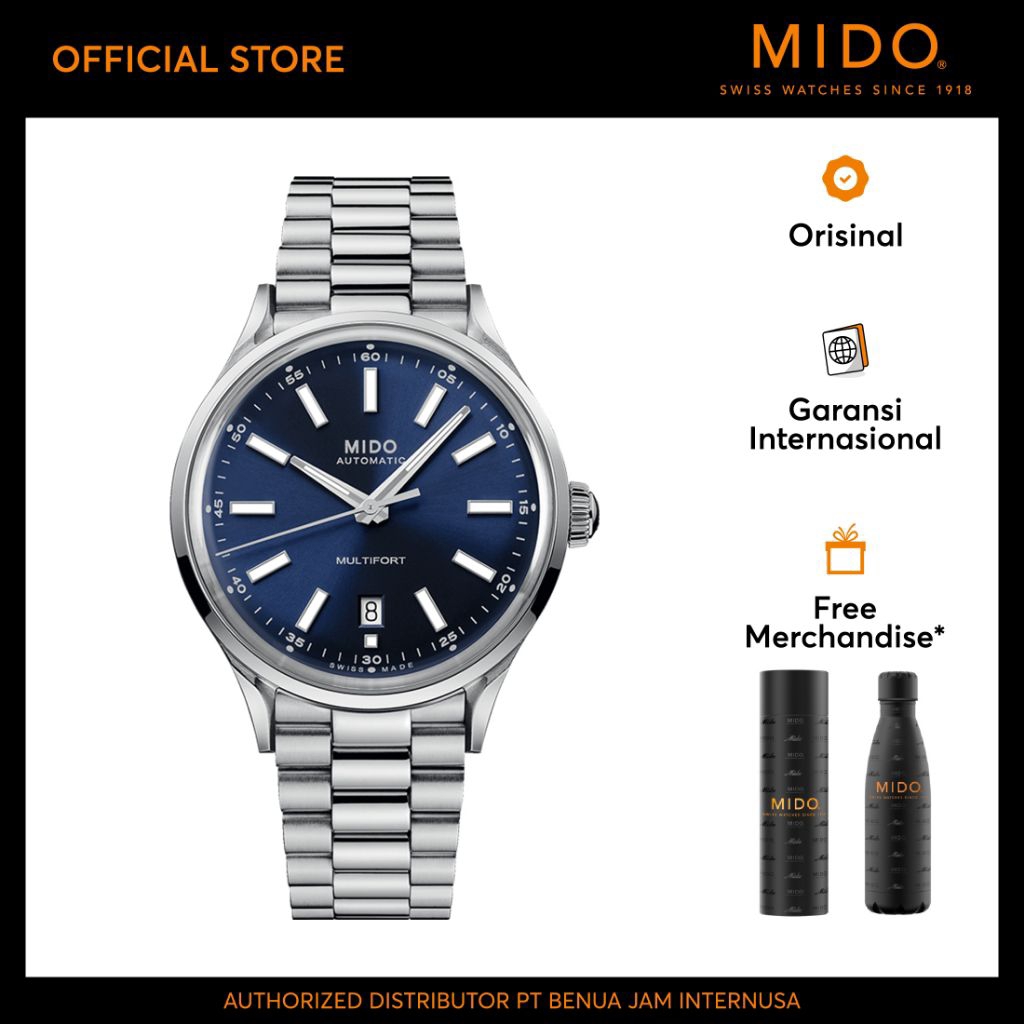 MIDO M0404071104100 Multifort Patrimony Powerwind Blue Dial