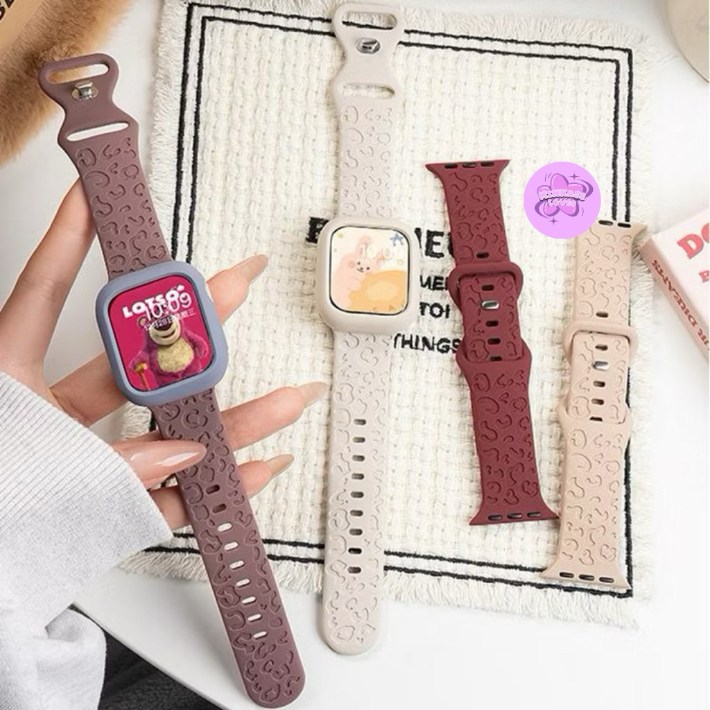 SILICONE STRAP PRINTED LEOPARD | WATCH / SMARTWATCH /  IWO 38MM 40MM 41MM 42MM 44MM 45MM