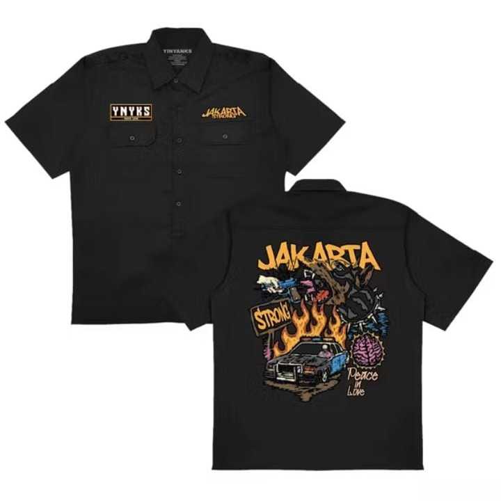 Mickola Workshirt Jakarta Workshirt Pria Strong Kemeja Kerja Warna Hitam Pria Wanita
