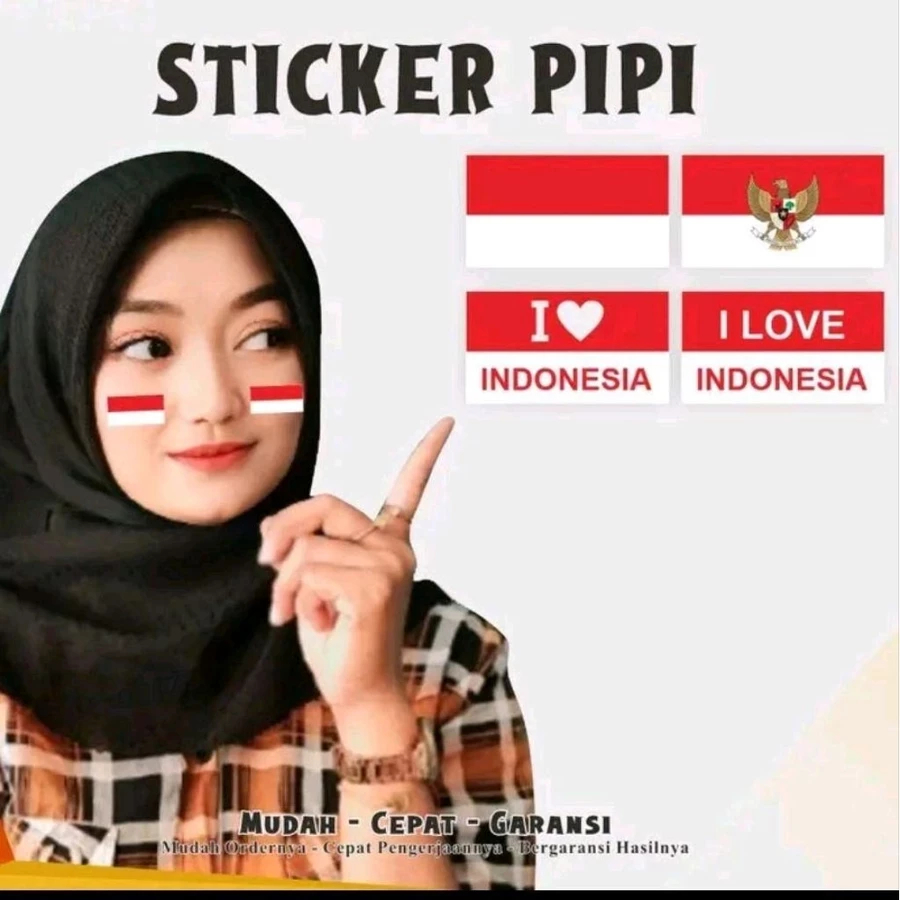 

100pcs STIKER BENDERA MERAH PUTIH SUDAH POTONGAN