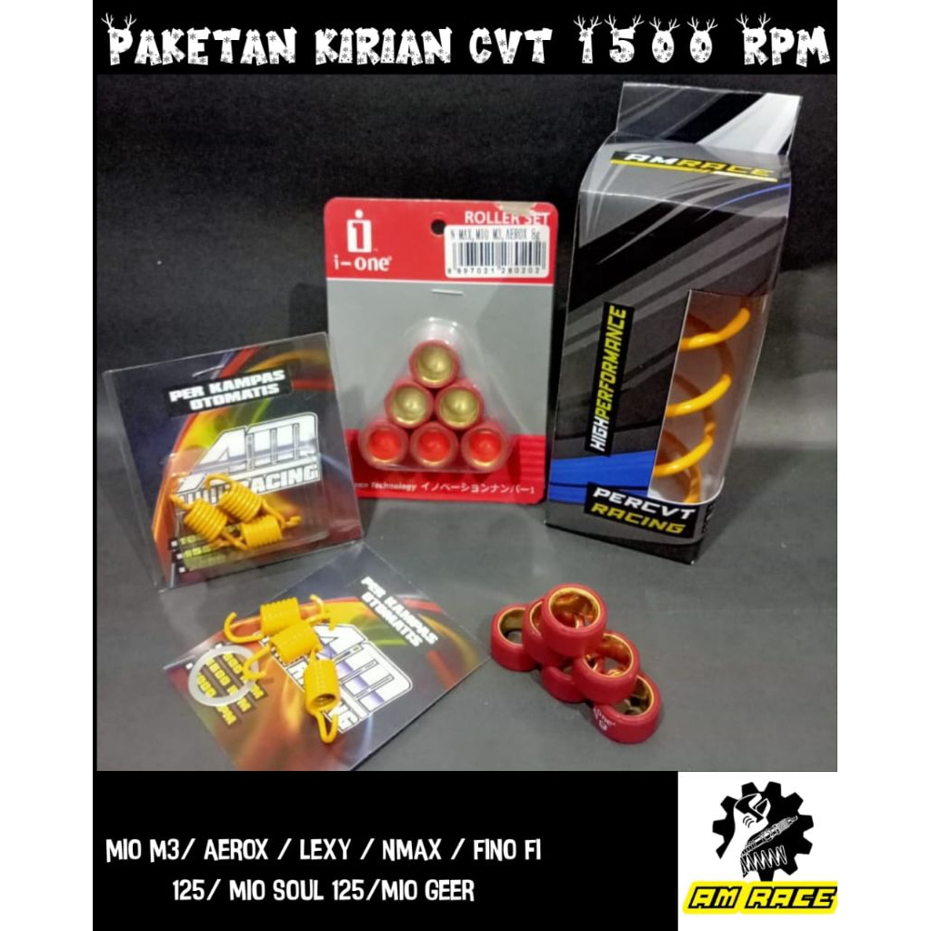 PAKET KIRIAN NMAX NMAX OLD NEW AEROX MIO M3 PER CVT 1500 RPM RACING ROLLER 9 GRAM