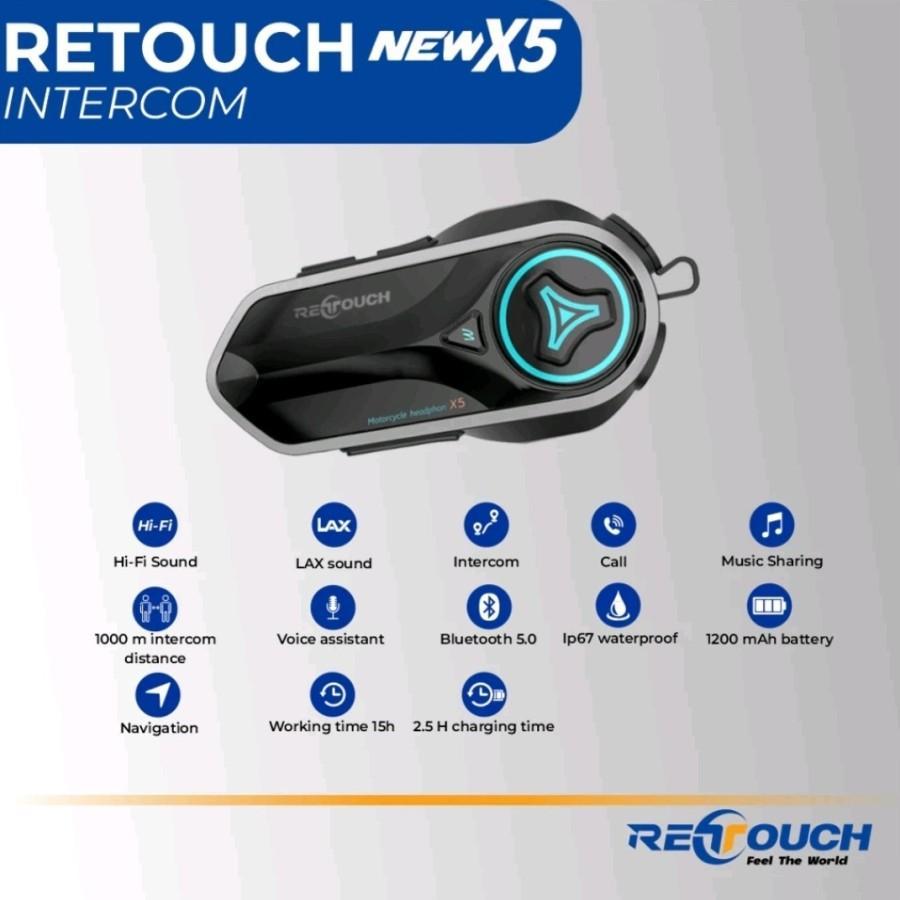 INTERCOM RETOUCH NEW X5 MOTORCYCLE BLUETOOTH INTERCOM