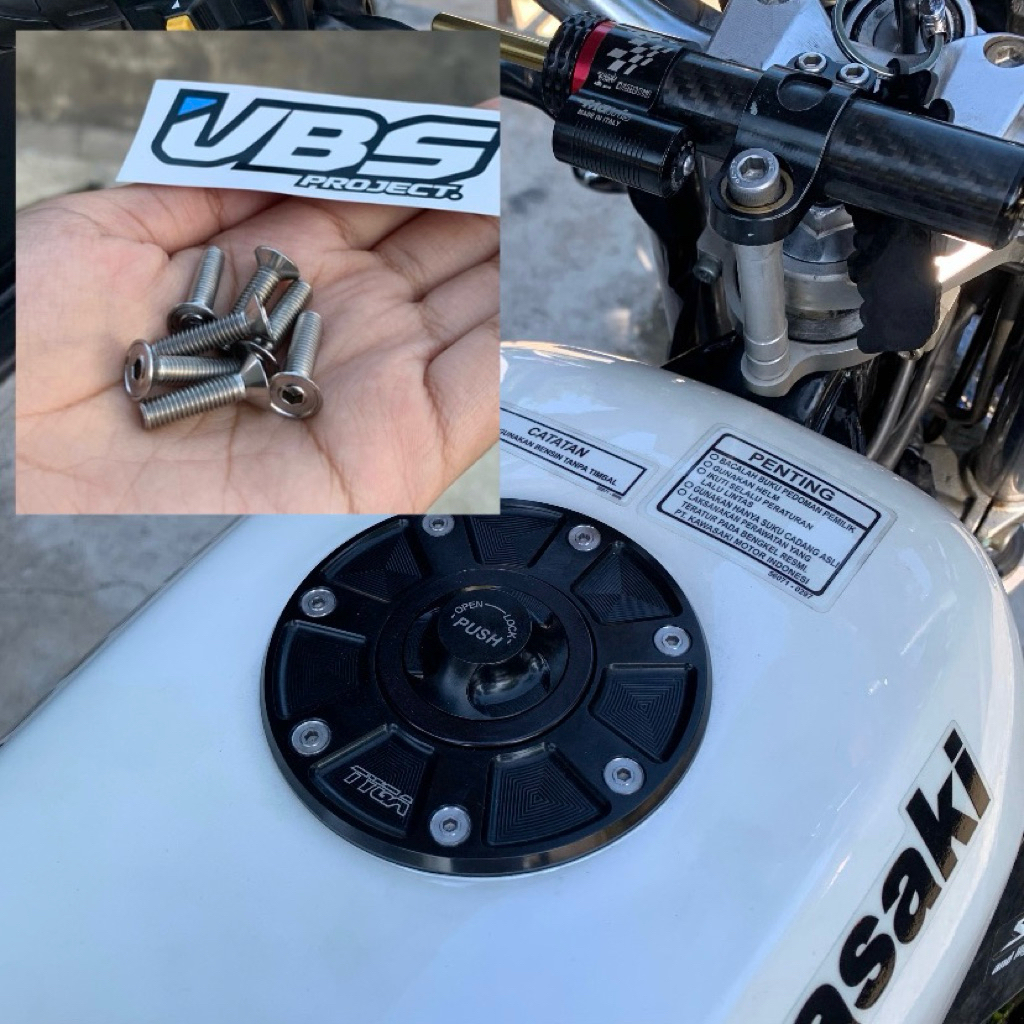 baut tutup tangki ninja stenlis set L stainles ninja r rr ss