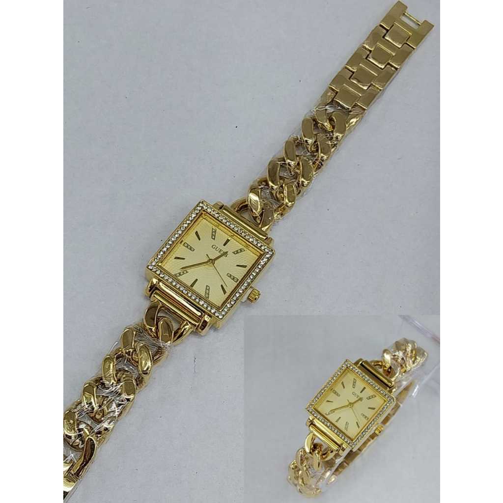 BISA COD Jam Tangan Cewek Guess Tali Rantai Kepang 27MM Jam Tangan Fashion Wanita Model Unik Terbaru