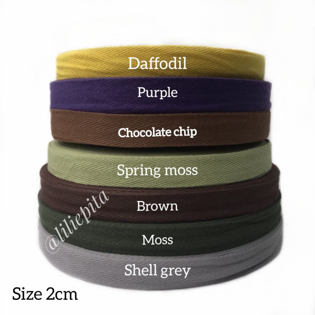 1 ROLL - TWILL TAPE 2 CM / PITA KATUN TWILL TAPE / TWILL TAPE POLOS / TALI GULING