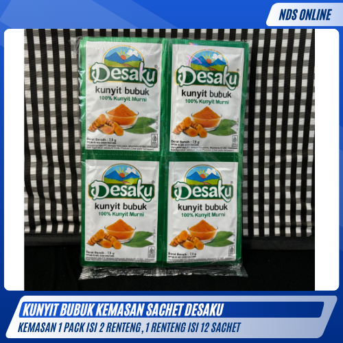 

Kunyit Bubuk Desaku Sachet – Rempah Alami untuk Masakan Bumbu Dapur | 1 Pack Isi 24 Sachet