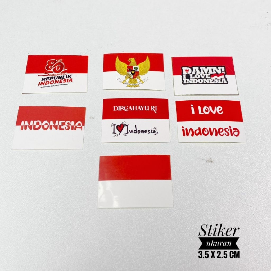 

isi 50 Stiker Stcker Pipi Bendera RI 17 Agustusan Kemerdekaan Indonesia