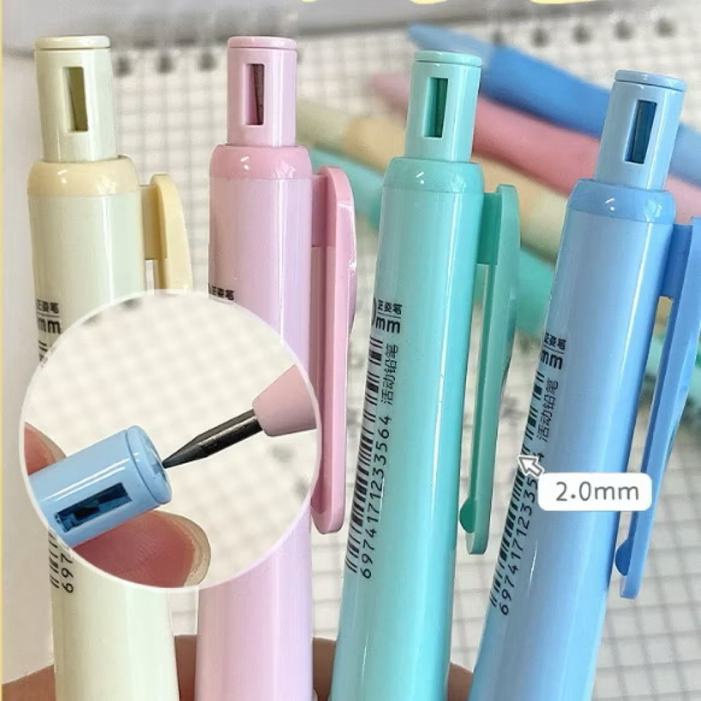 

MP8161 Pensil Mekanik 2.0mm Warna Pastel Tebal untuk Sketsa & Tulis | Pensil Tekan Imut Grip Nyaman