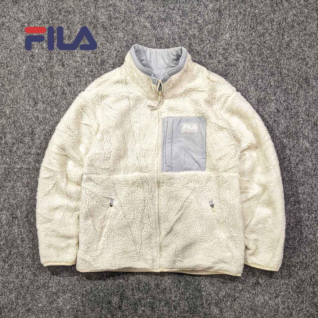 Fila Reversible Sherpa - Jaket Outdoor Pria Bolak Balik Winter Musim Dingin Hangat Tebal Second Beka