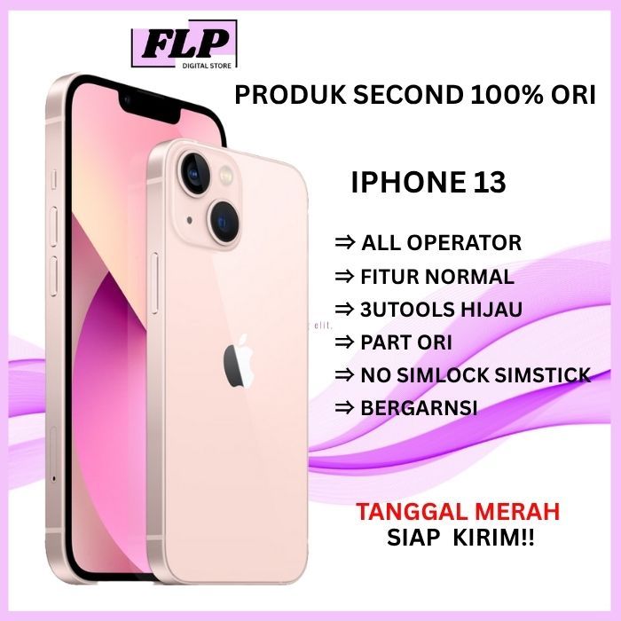 All operator IPHONE 13 128GB/256GB/Mulus NO Minus NO Simlock No SimSTIK NO Rekon NO Refurb Kondisi L