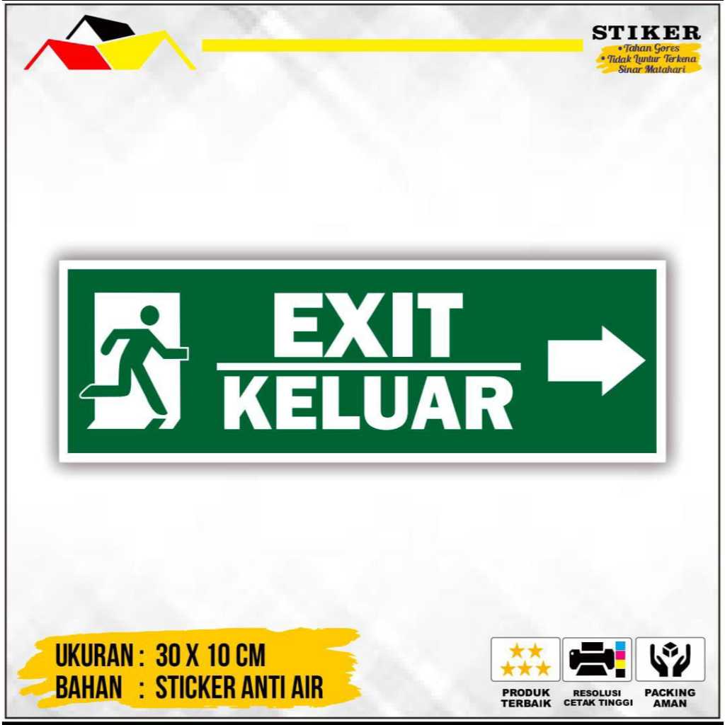 

SIGN / RAMBU STIKER JALUR EVAKUASI EXIT KANAN