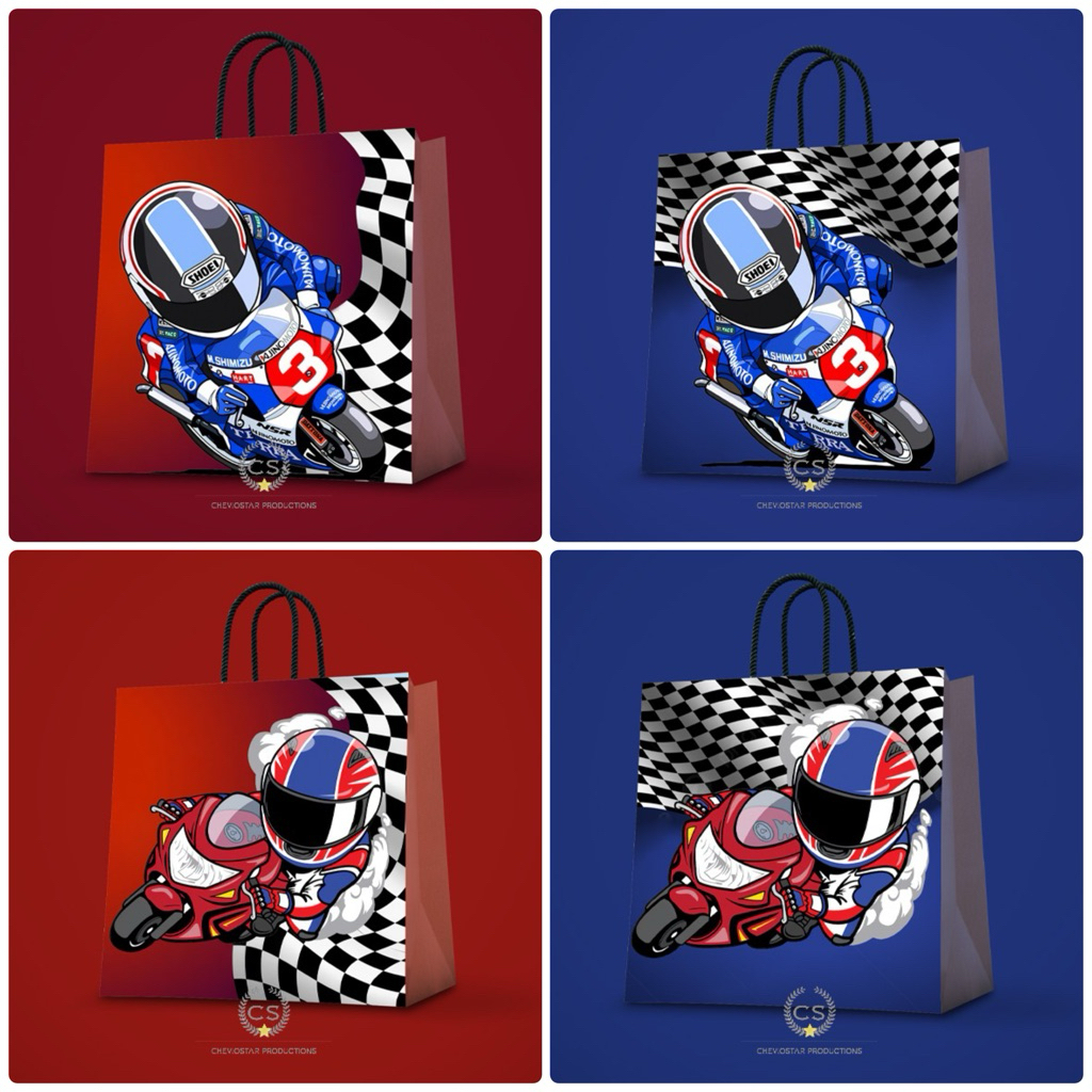 

Paperbag Custom Motor Goodie Bag Ulang Tahun Anak Tas Kado Hampers Birthday