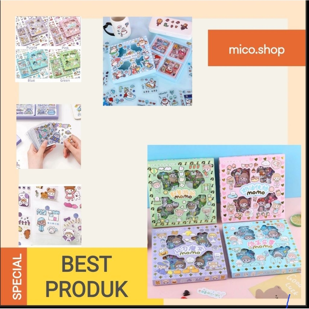 

Sticker Momo Lucu Waterproof/Stiker DIY Karakter isi 100