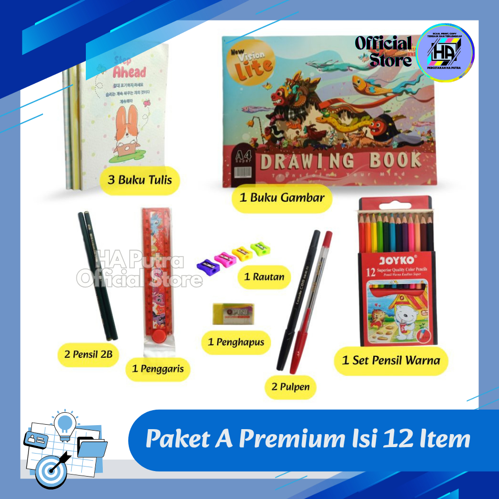 

Paket Alat Tulis Sekolah SD Lengkap 6/8/12 Item – Crayon, Buku, Pensil – Siap Masuk Sekolah Hemat