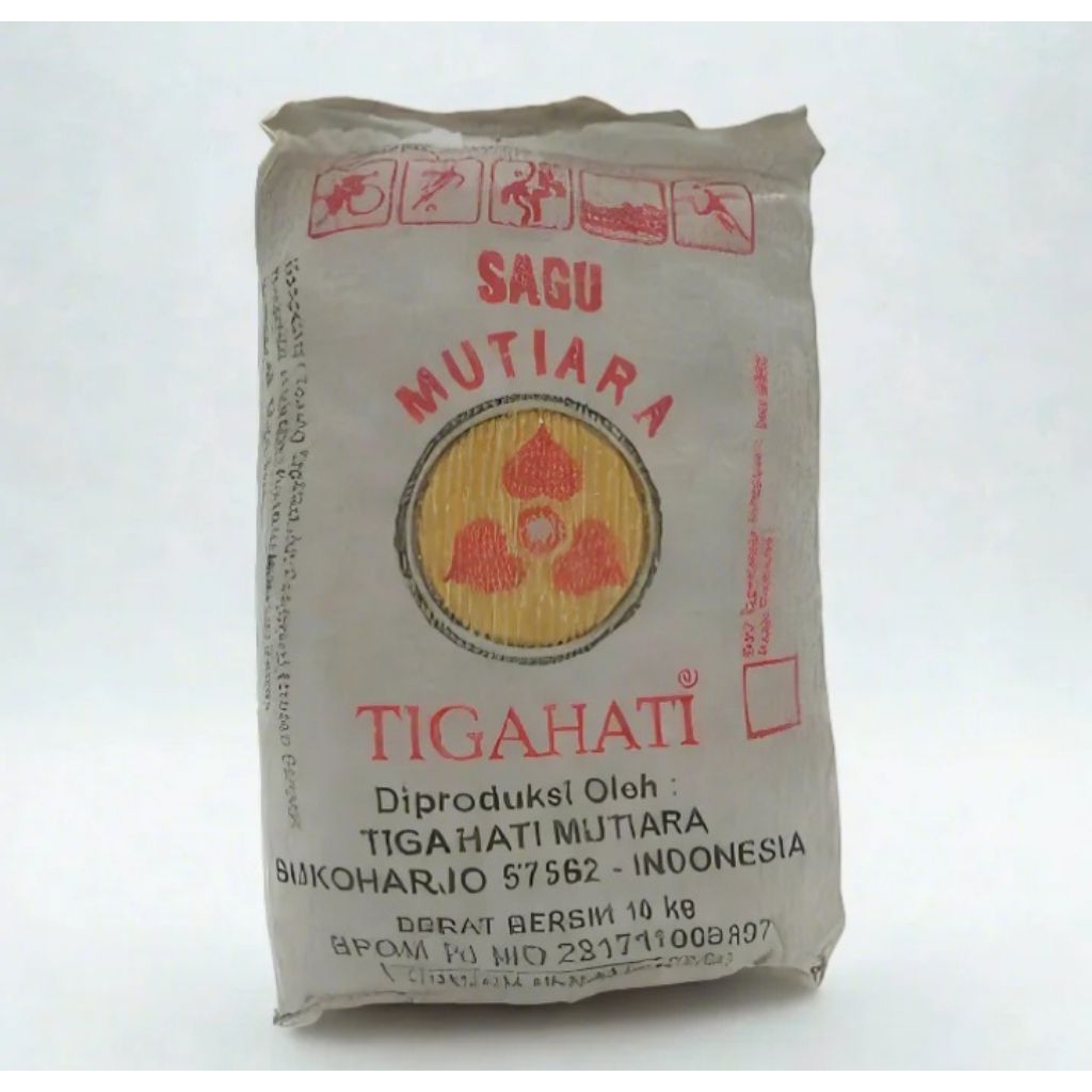 

Sagu Mutiara merek TIGA HATI enak /10 Kg/Karung